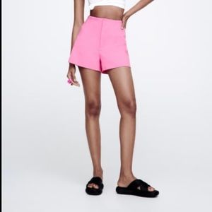 ZARA PINK HIGH-WAISTED SHORTS